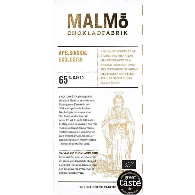Malmö Chokladfabrik Apelsinskal 65% kakao 80 g