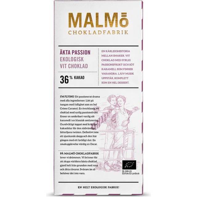 Malmö Chokladfabrik Äkta Passion Vit choklad 36% 80 g