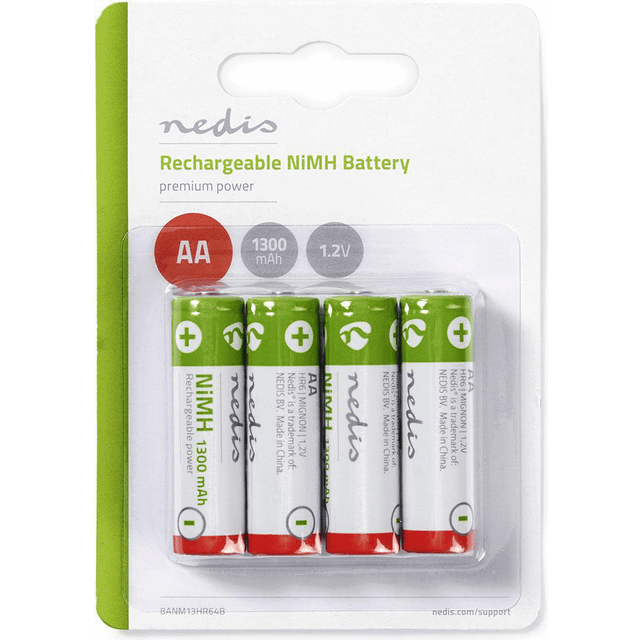 Nedis Laddningsbara Ni-MH-batteri AA | 1.2 V DC | 1300 mAh | 4-Pack