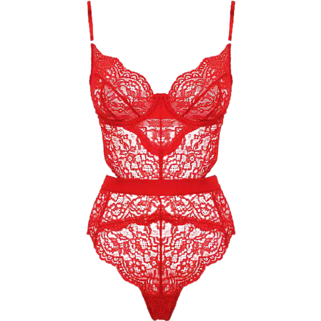 Ann Summers – Hold Me Tight – Röd spetsbody med bygel