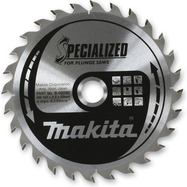 B-09298 Fine Cut Circular Saw Blade 165mm x 20mm For Wood Suits SP6000K - Makita