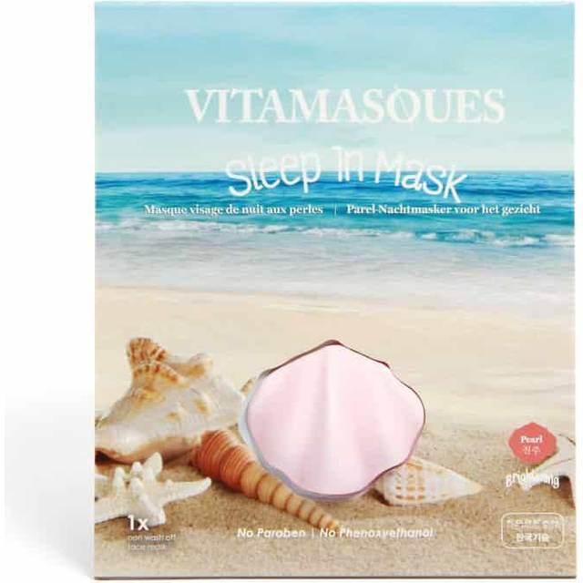 Vitamasques Sleep In 3d Masks Pearl (2 Bælg) Brightening Transparent