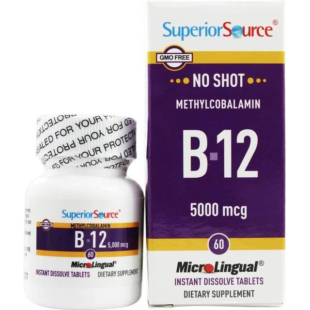 Superior Source  Activated Methylcobalamin B-12  B-6 & Methylfolate (P-5-P)  60 MicroLingual® Instant Dissolve Tablets