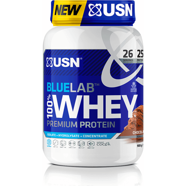 USN BlueLab 100% Whey Premium Protein Caramel Chocolate Flavour 908g