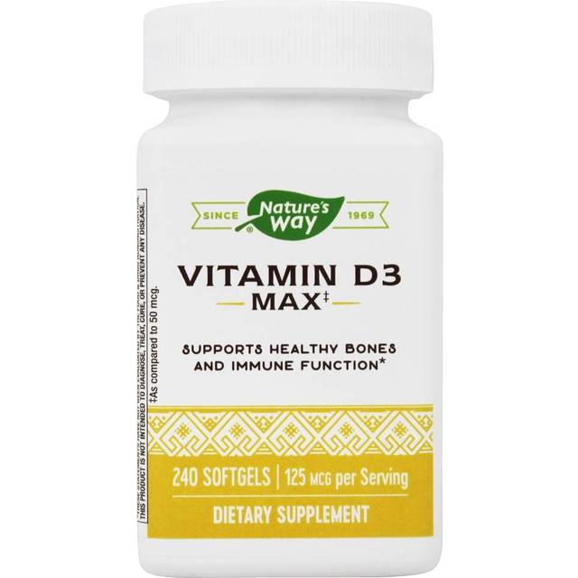 Nature's Way  Vitamin D3 Max  125 mcg (5 000 IU)  240 Softgels
