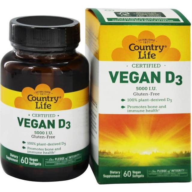 Country Life  Certified Vegan D3  125 mcg (5 000 IU)  60 Vegan Softgels