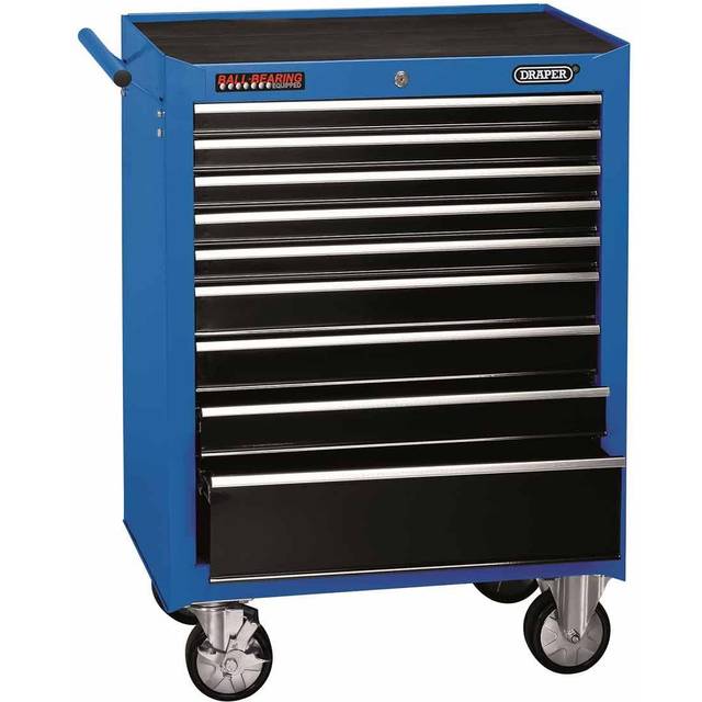 Draper 15110 Roller Tool Cabinet, 9 Drawer, 26", Blue