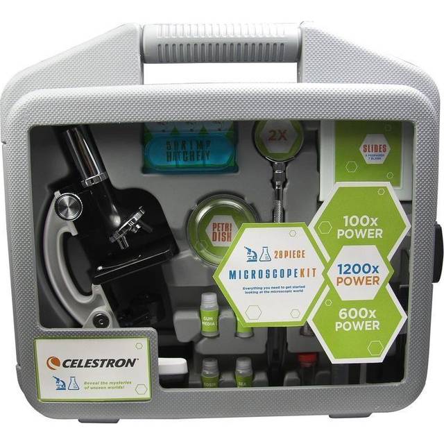Celestron 5000880 mikroskop-set biologiskt i resväska, 28 stycken, flerfärgad