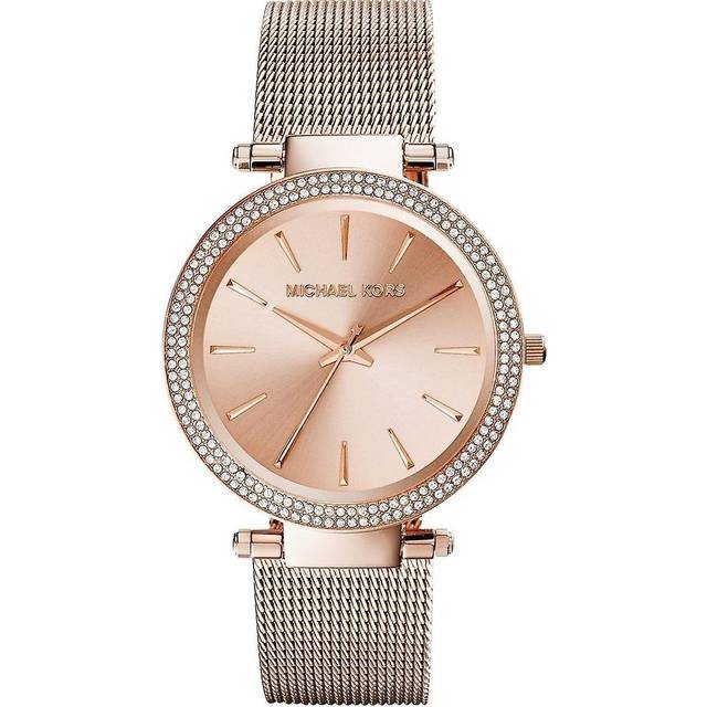 Michael Kors Darci Ladies Watch Rose Gold PVD Mesh Bracelet Gold Dial MK3369