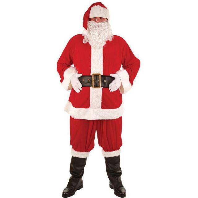 (One Size) Deluxe Santa Claus Suit Costume | Christmas