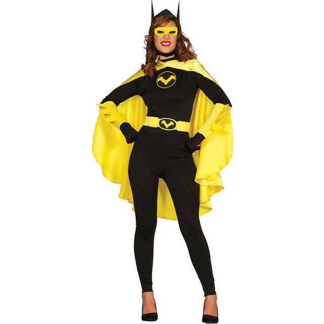 Womens Black Bat Superhero Fancy Dress Costume 8 to 10