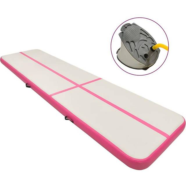 Vidaxl Inflatable Gymnastics Mat With Pump 600x100x15 Cm Pvc Pink