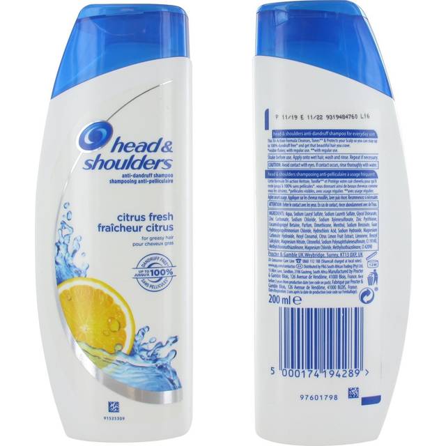 Head and Shoulders Head N Shoulders Citrus Fresh Shampoo, 200 ml