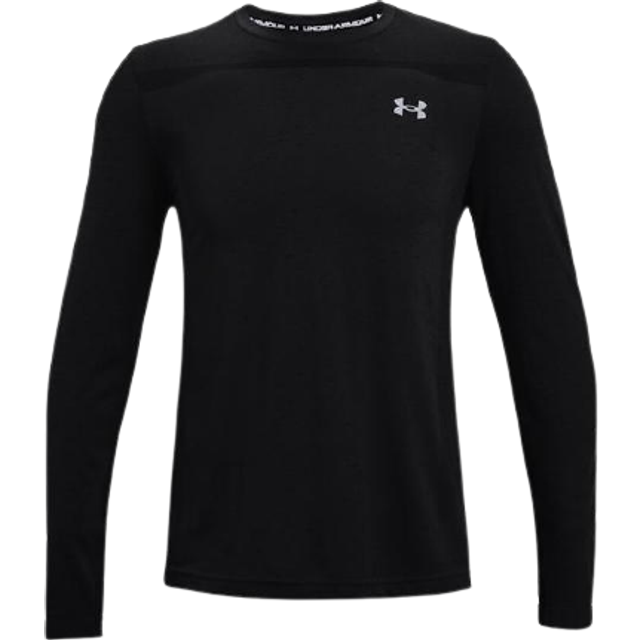 Under Armour Mens UA Seamless Long Sleeve T-Shirt in Black Nylon - Size Medium