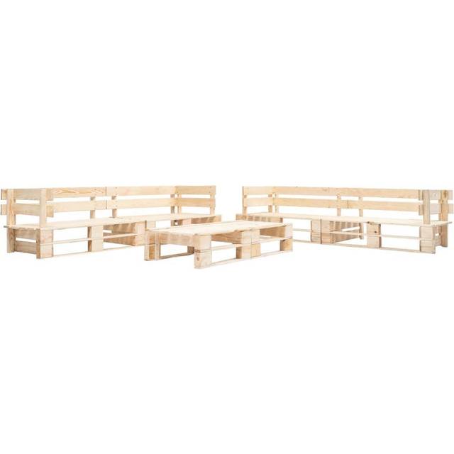 Vidaxl 6 Piece Garden Pallet Lounge Set Wood Natural