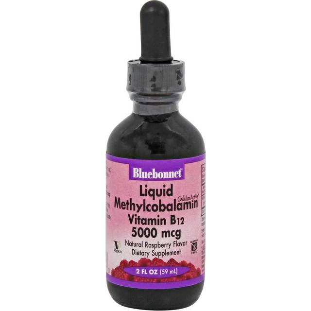 Bluebonnet Nutrition, CellularActive Liquid Methylcobalamin Vitamin B12, Raspberry, 5,000 mcg, 2 fl oz (59 ml)
