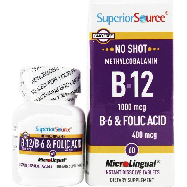 Superior Source  Methylcobalamin B-12  B-6 & Folic Acid  60 MicroLingual® Instant Dissolve Tablets