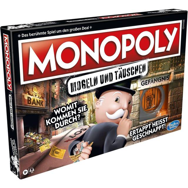 Hasbro Monopoly Mogeln und Täuschen, klassiskt familjespel för barn från 8 år