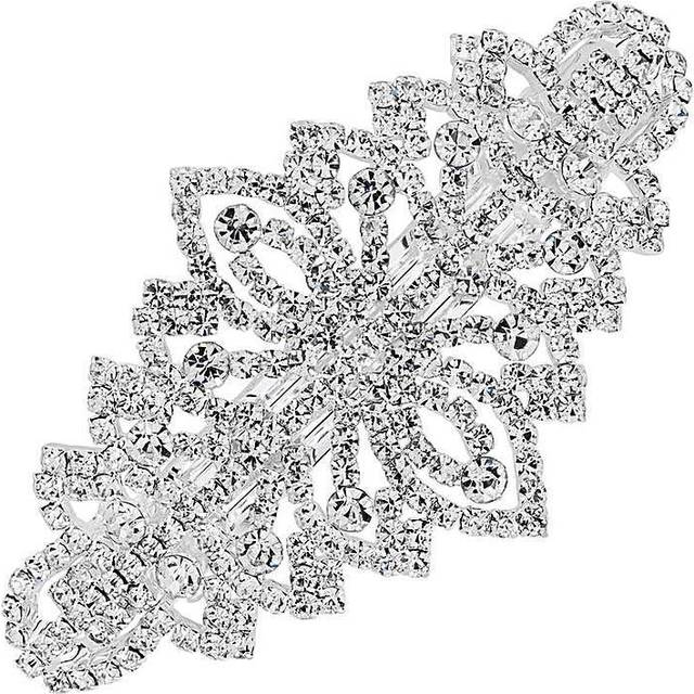 MOOD Silver Crystal Ornate Hair Clip