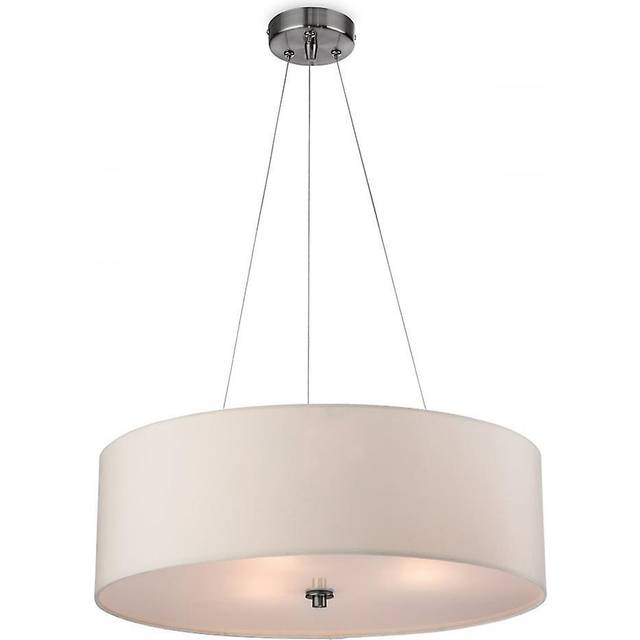 Firstlight Phoenix Contemporary Style 3-Light Pendant Light Cream and Brushed Steel