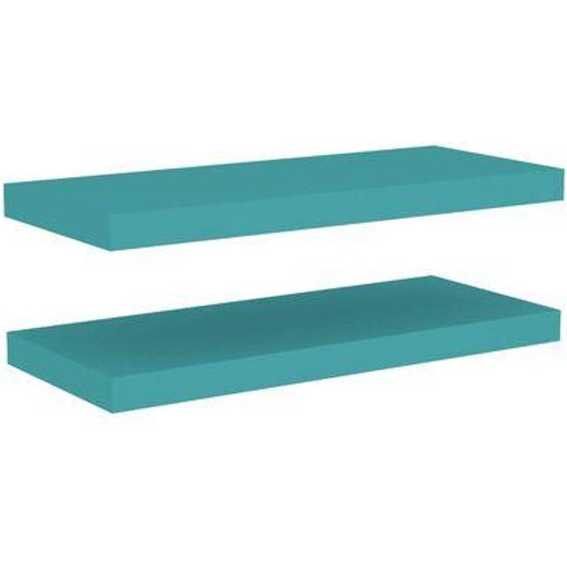 vidaXL Floating Wall Shelves 2 pcs Oak and White 60x23.5x3.8 cm MDF - Brown