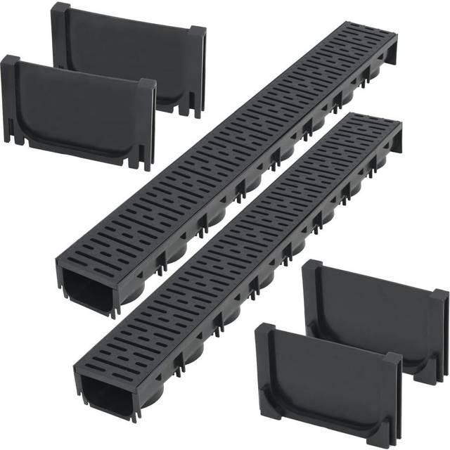 vidaXL Drainage Channels Plastic 2 m