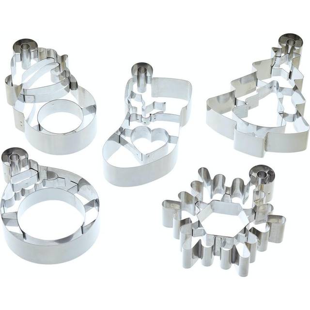 Festive Stained Glass Window Cutter Set Of 5 - Grey