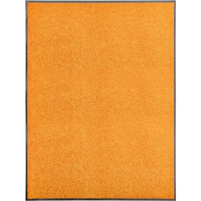 vidaXL Doormat Washable Orange 90x120 cm