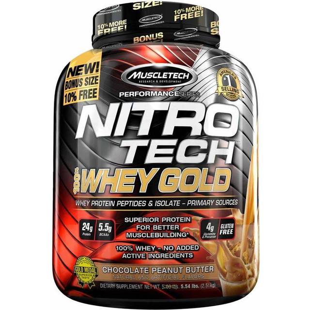MuscleTech - Nitro-Tech 100% Whey Gold, Double Rich Chocolate - 2510g