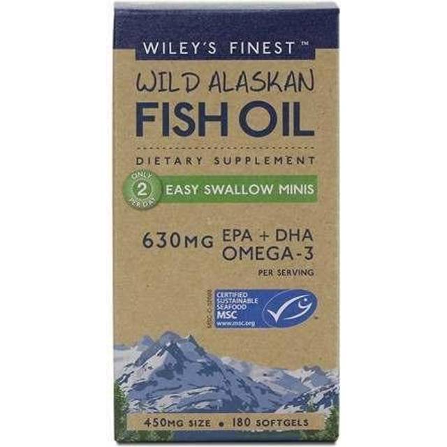 Wiley's Finest  Wild Alaskan Fish Oil  Easy Swallow Minis  180 Softgels