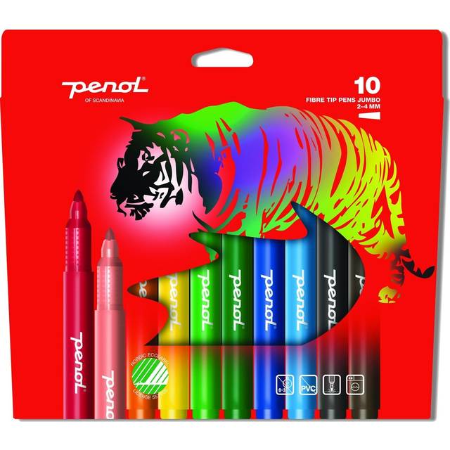 Tuschpennor Penol Jumbo 10 färger