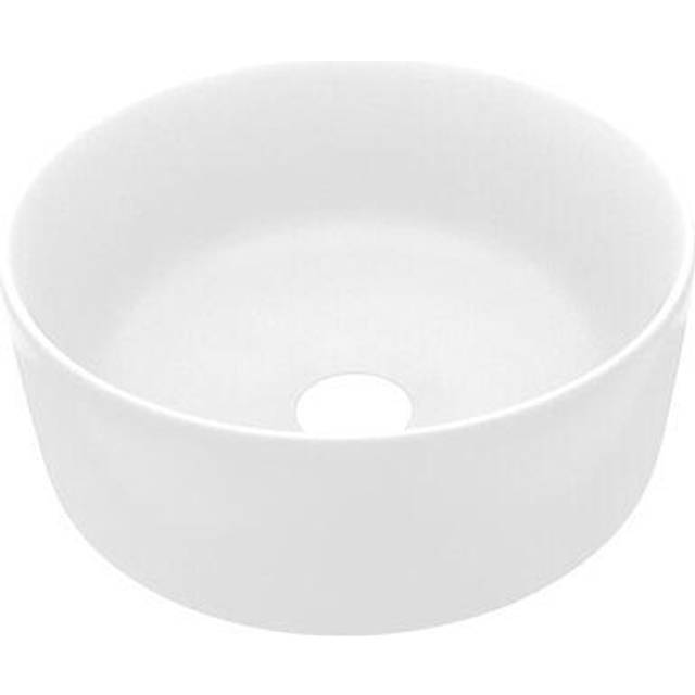 vidaXL Luxury Wash Basin Round Matt White 40x15 cm Ceramic