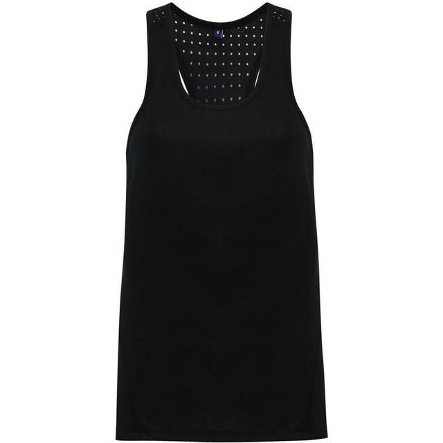 (XS, Black) TriDri Womens/Ladies Laser Cut Sleeveless Vest