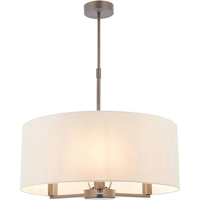 Endon 73015 Daley 3 Light Pendant Dark Antique Bronze Silk Fabric Shad
