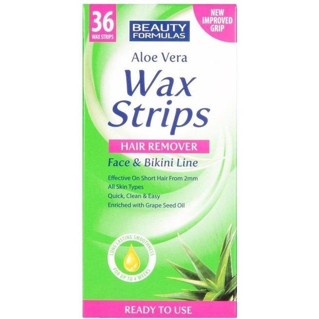 Beauty Formulas Aloe Vera Wax Strips Face & Bikini Line 36 stk 36-pak