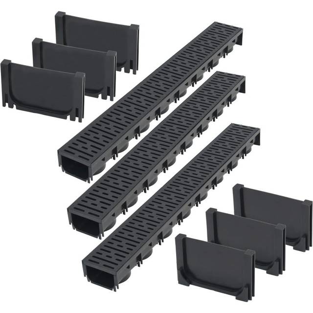 vidaXL Drainage Channels Plastic 3 m