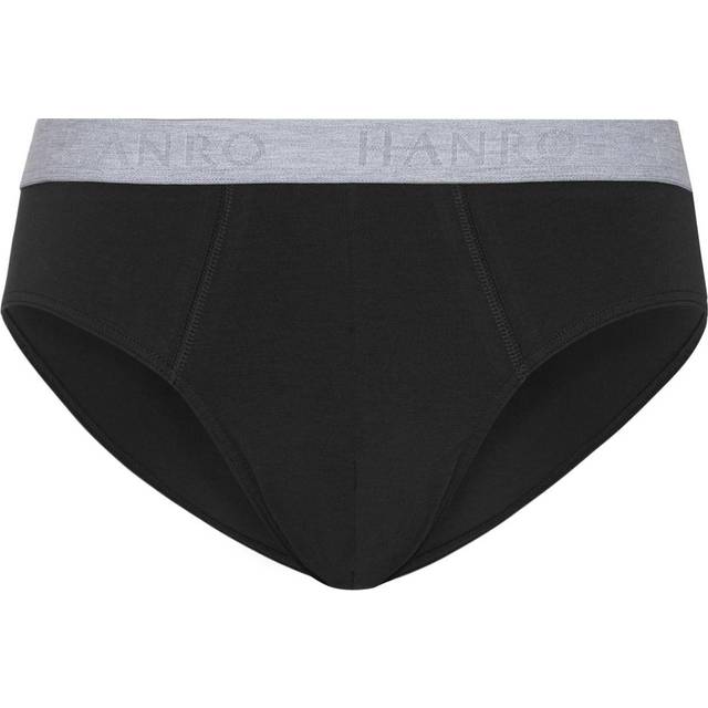 Hanro Cotton-Blend Essentials Briefs - Black - S