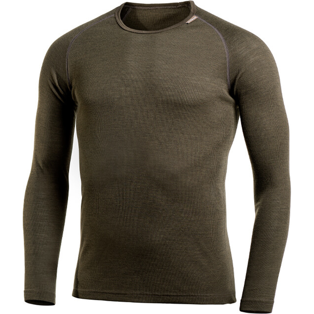 Woolpower Lite Crewneck Underkläder merinoull Storlek XXS Färg olivgrön/brun