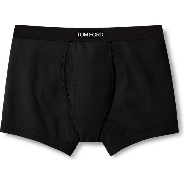 TOM FORD Men's Logo Cotton Boxer Briefs - Black