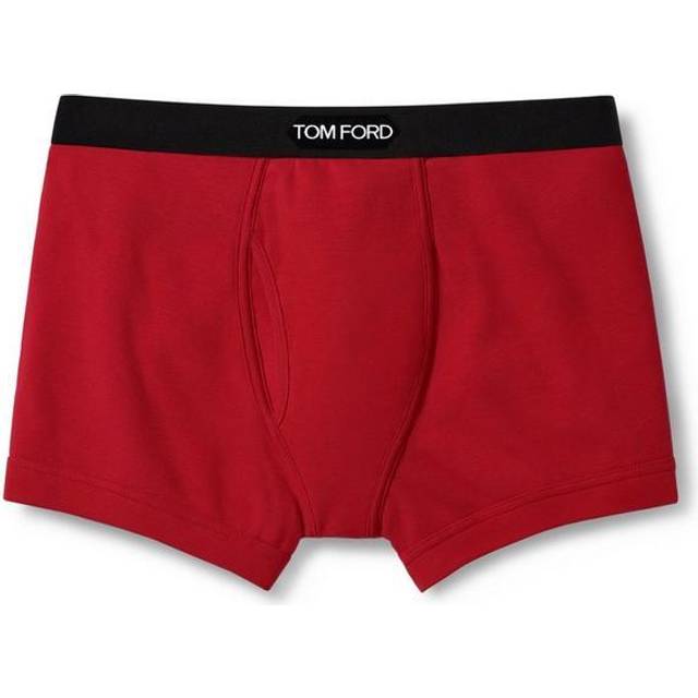 Tom Ford Mens Red Logo-embroidered Cotton-blend Jersey Boxers Xl - RED