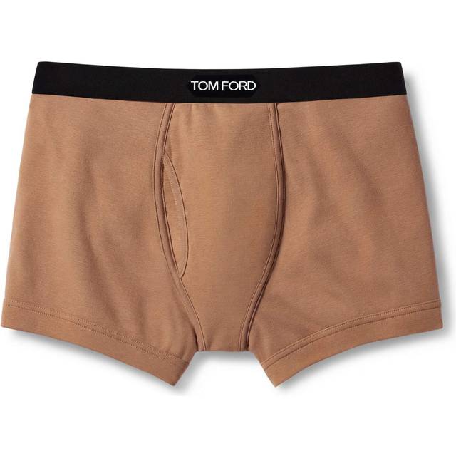 Tom Ford Mens Nude 1 (cream) Logo-embroidered Cotton-blend Jersey Boxers Xl - NUDE 1 (Cream)
