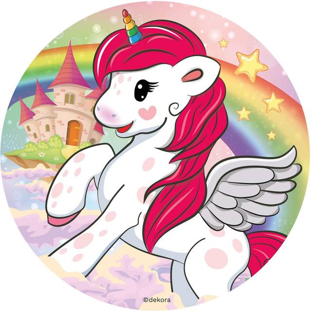 Dekora - Edible Paper Unicorn Cake Topper - 16 cm