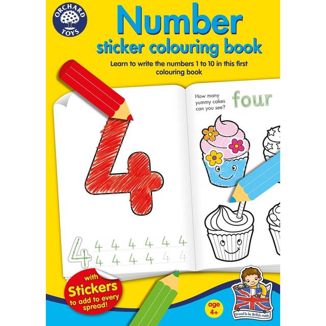 Number Sticker And Colouring Book