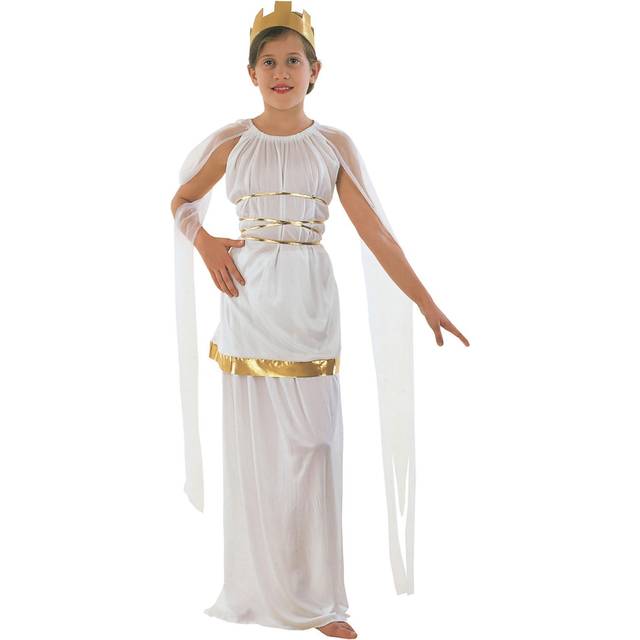 (L, White/Gold) Bristol Novelty Childrens/Girls Budget Grecian Costume