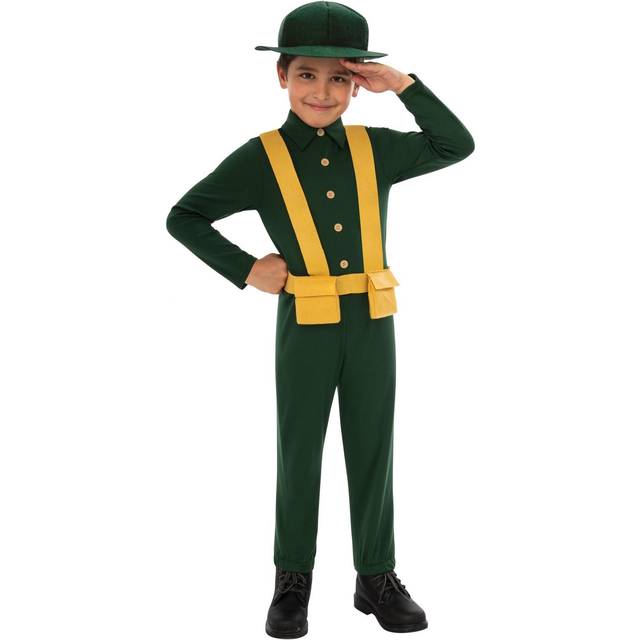 (S, Green/Yellow) Bristol Novelty Childrens/Kids WWI Soldier Costume