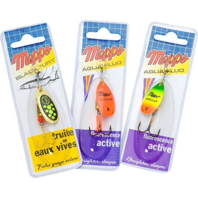 Mepps Mepps Aglia #3, Fluo - Black Fury Mix 3-pack I Påse