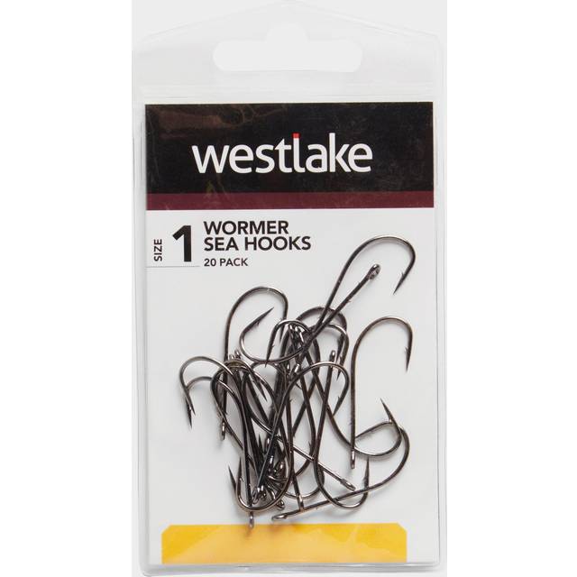 20Pk Worm Hooks Sz 1, Black - One Size