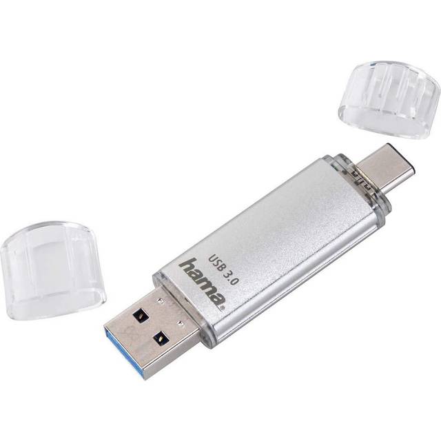 Hama C-Laeta Dual USB 3.0 Type C Flash Drive 40 MB/s Silver - 16GB