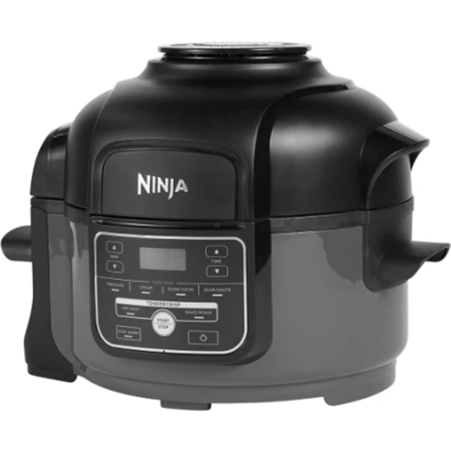 Ninja Foodi MINI 6-i-1 4,7 l multikokare, tryckkokare, luftfritös, 6 tillagningsfunktioner Inklusive långkokning och ångkokning, 1460W, grå/svart OP100EU