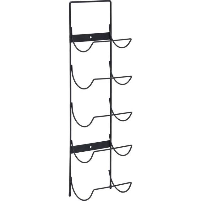 vidaXL Wall Mounted Wine Rack for 5 Bottles Black Iron